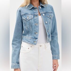 Pistola Light Blue Cotton Blend Distressed Jacket size XSmall